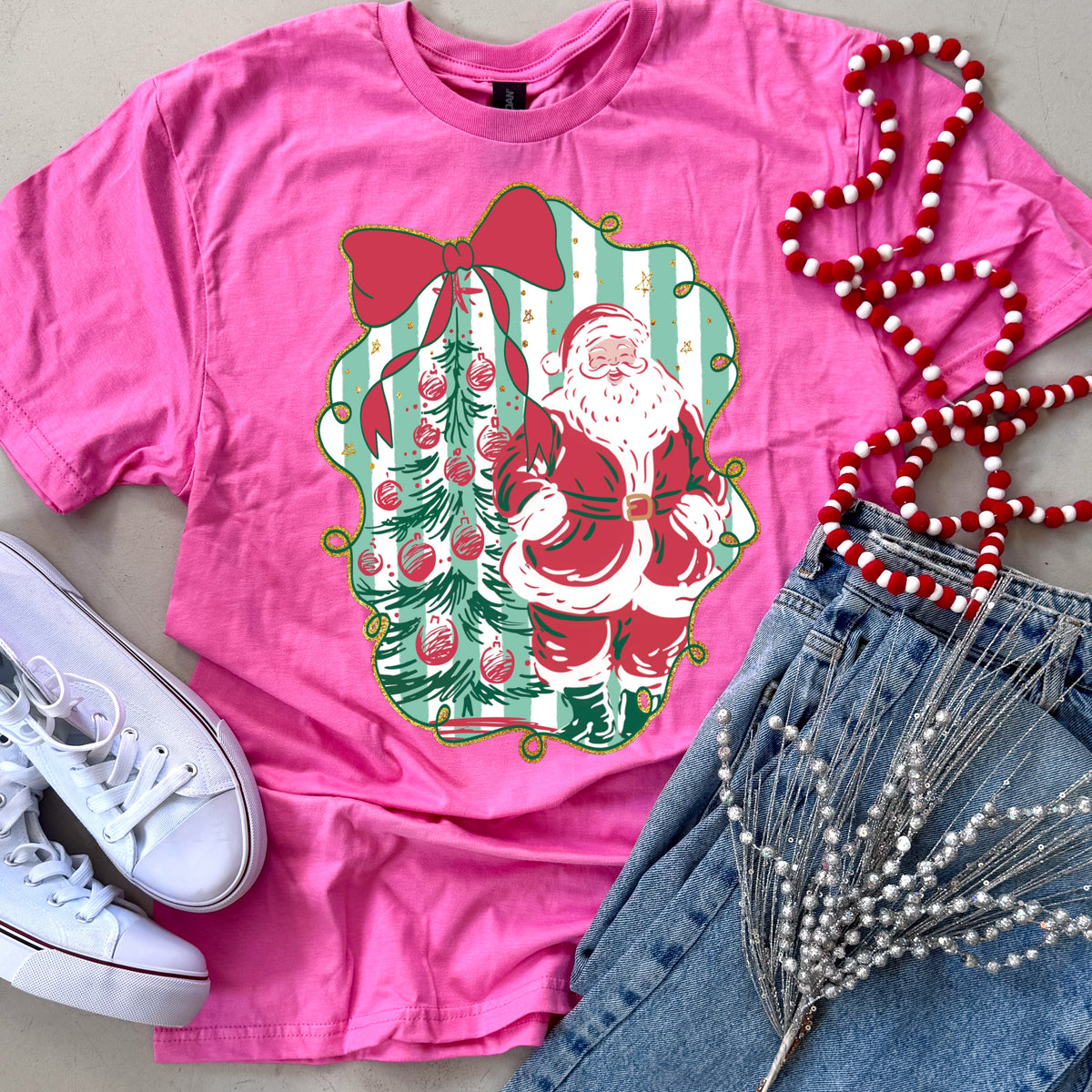 Frame & Bow Santa Tee or Sweatshirt