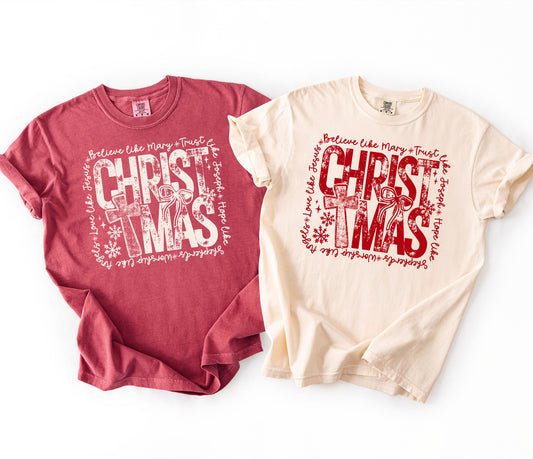 Christmas Believe Like Mary Tees