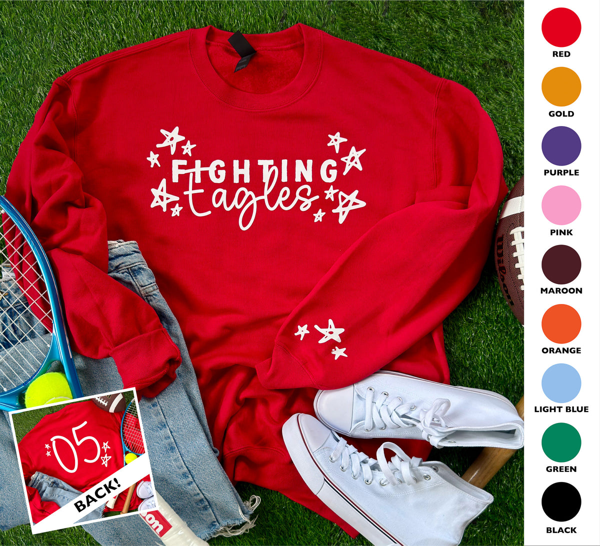 Customizable Star Doodle Sweatshirt