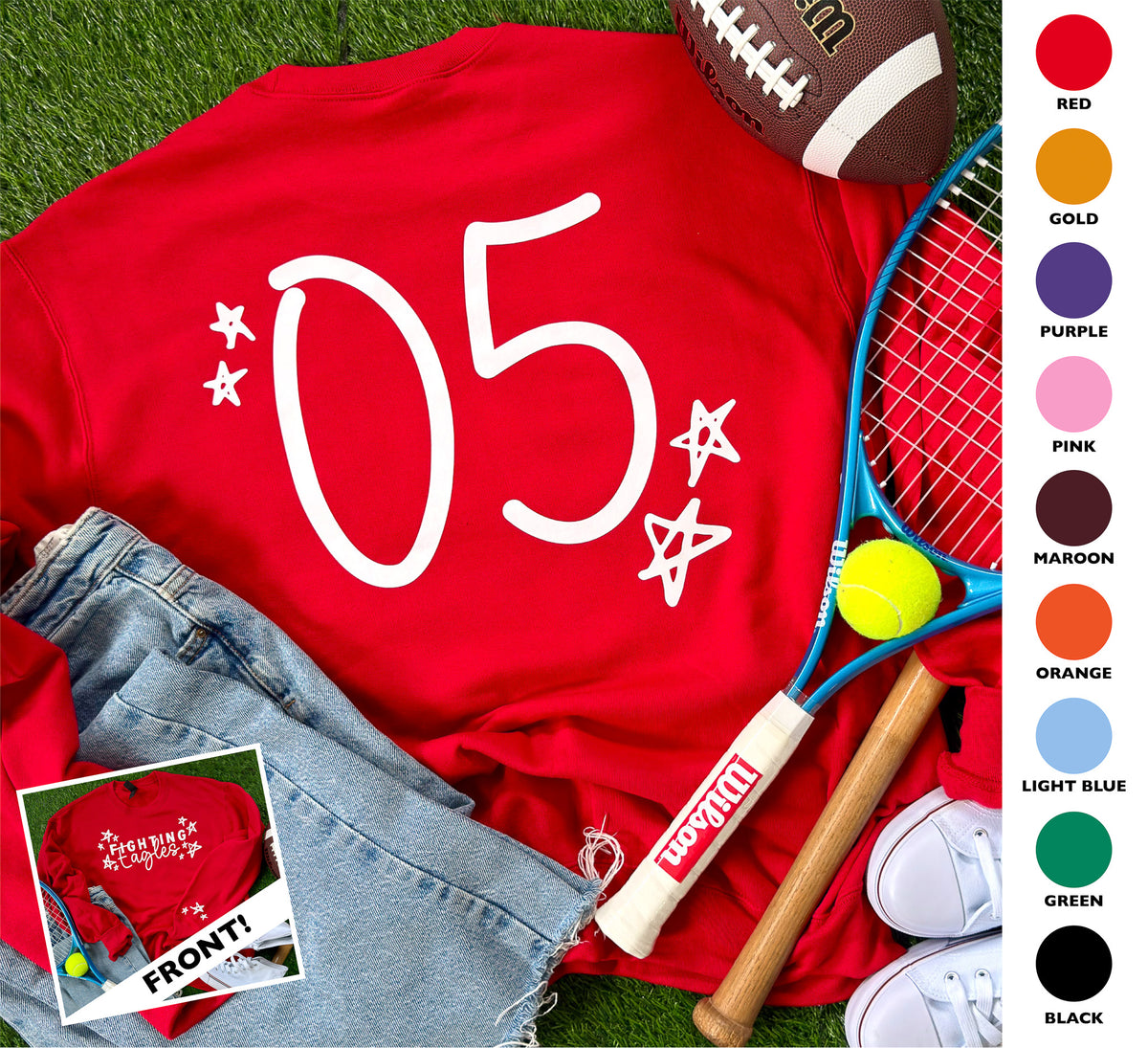 Customizable Star Doodle Sweatshirt