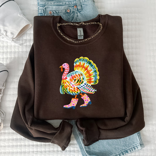 Funky Cowboy Turkey Tee or Sweatshirt